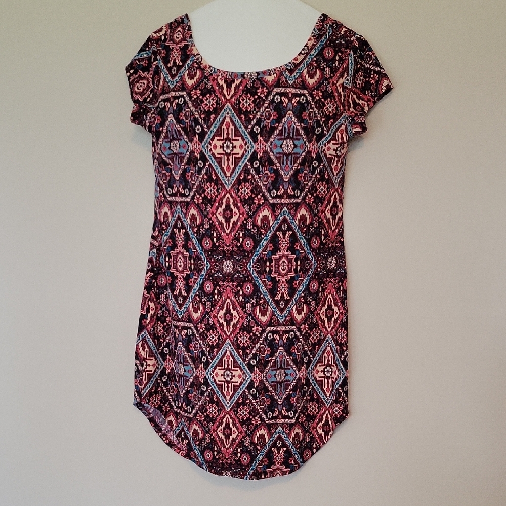 No Boundaries Black and Pink Cap Sleeve Fitted Dress